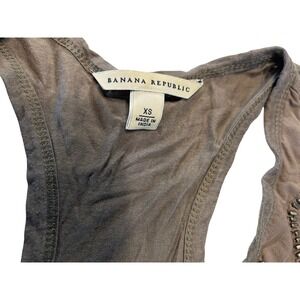 Banana Republic Tank Top XS Brown Beaded Racerback Sleeveless Scoop Neck Blouse